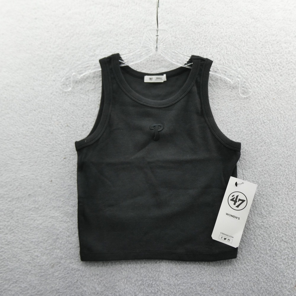 47 Brand Shirt Women Small Philadelphia Phillies Black Ribbed Knit Sleeveless